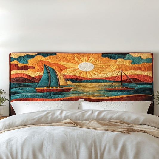 Summer Sailboat WN2412029CL Quilted Headboard Slipcover