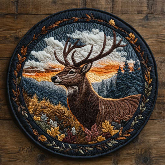 Deer Born WN0705014CL Quilted Round Mat