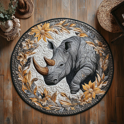 Jungle Rhino Harmony WY3006105CL Quilted Round Mat