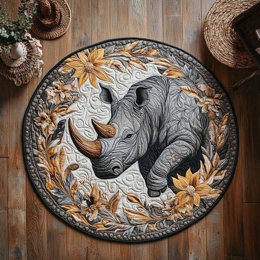 Jungle Rhino Harmony WY3006105CL Quilted Round Mat