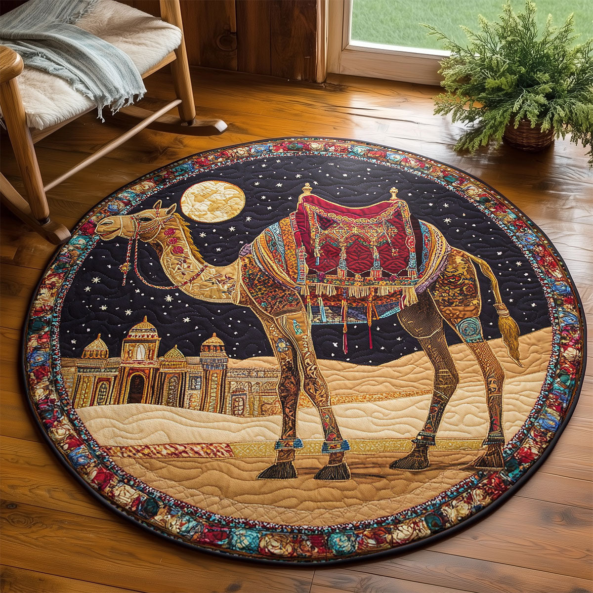 Caravan Moon WY2203031CL Quilted Round Mat