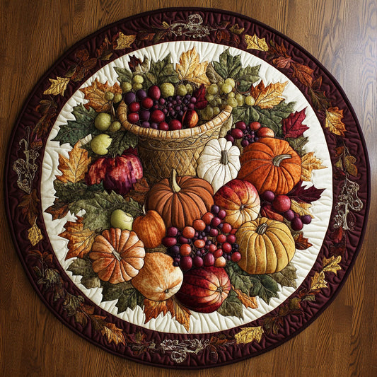Autumn Cornucopi WN2508010CL Quilted Round Mat