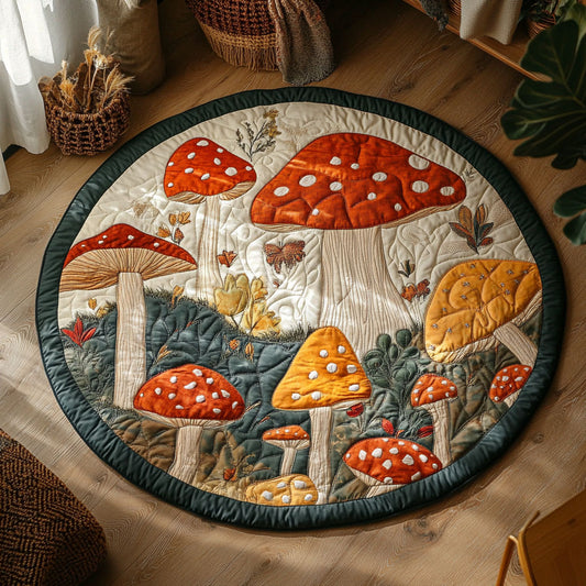 Cottage Mushroom WN0307062CL Quilted Round Mat