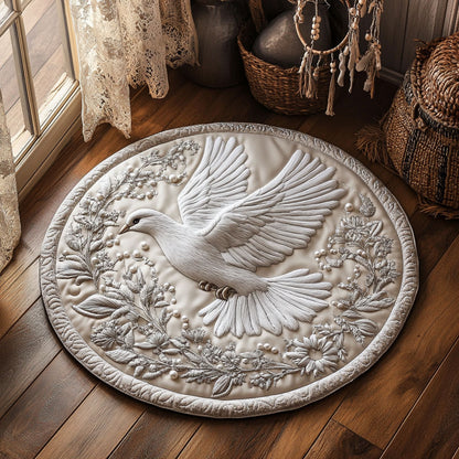 White Dove WY2304051CL Quilted Round Mat