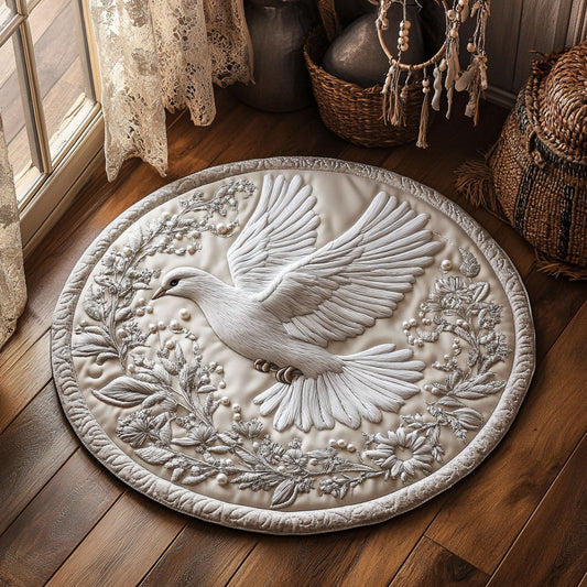 White Dove WY2304051CL Quilted Round Mat