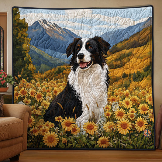 Border Collie Flower WT1810029CL Quilt