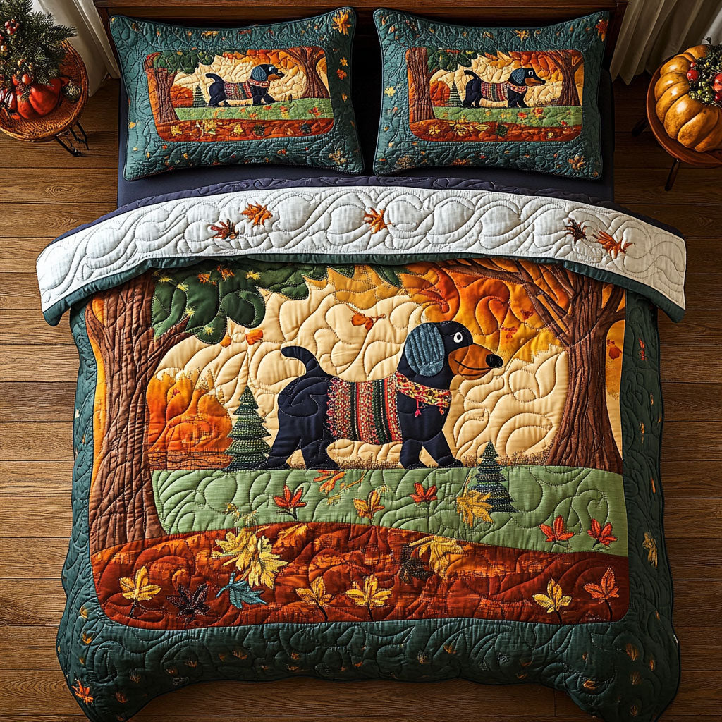 Autumn Stroll Pup WY3107039CL Duvet Cover Set