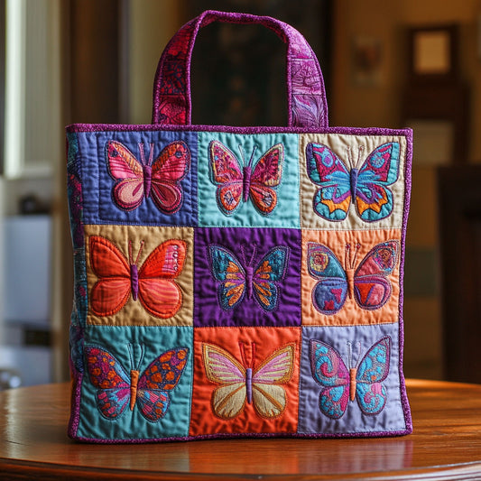 Garden Butterfly CW2409008CL Quilted Tote Bag