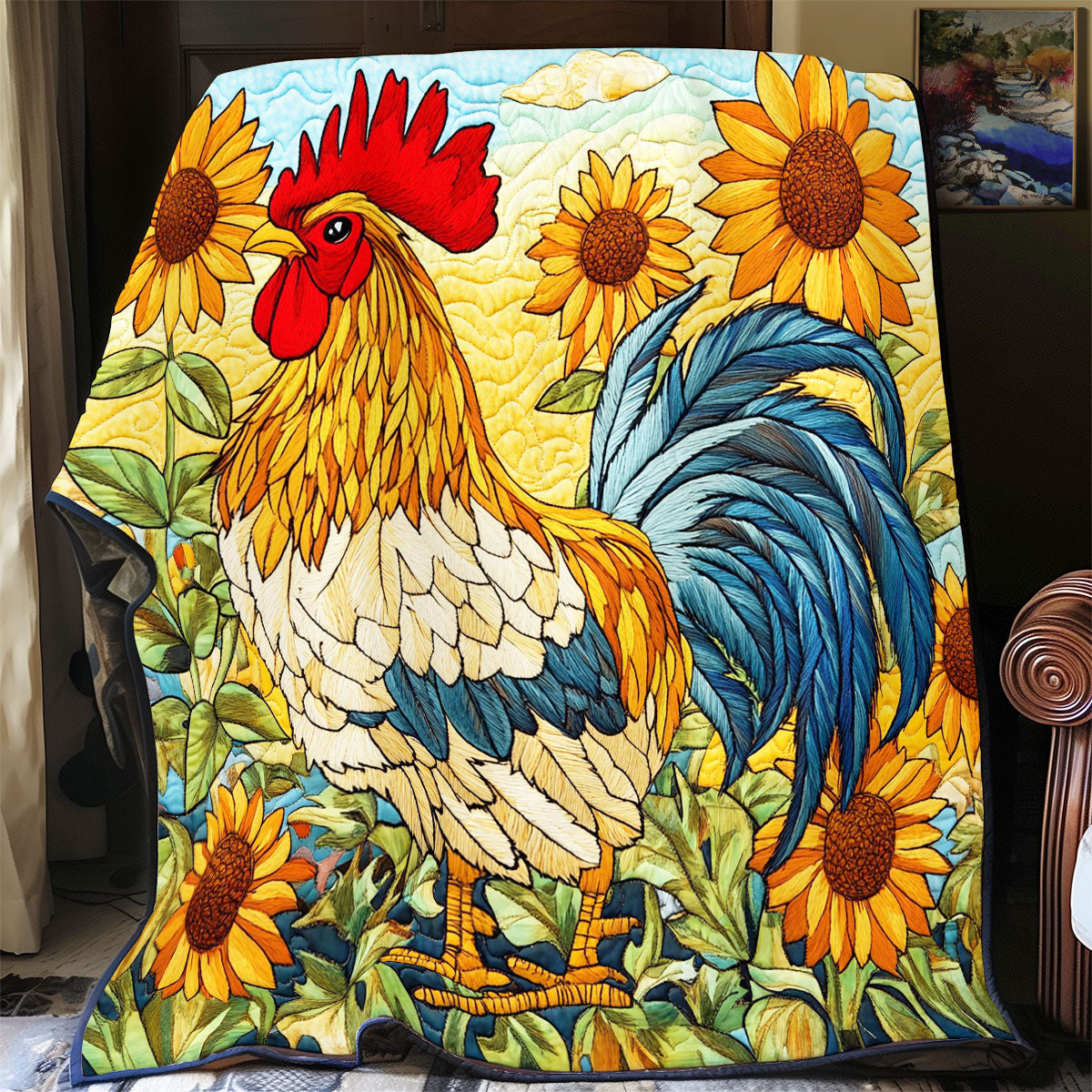 Chicken Sunflower WX1001007CL Quilt