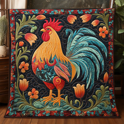 Floral Rooster WX3105026CL Quilt