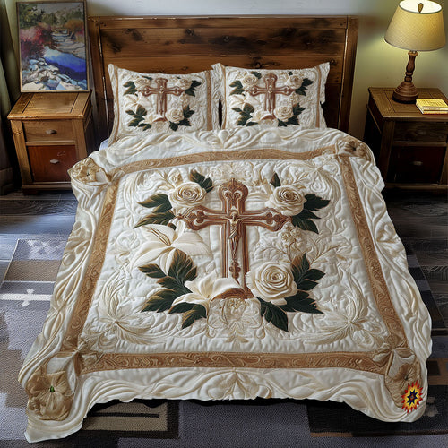 White Flower Cross WY1912028CL Duvet Cover Set