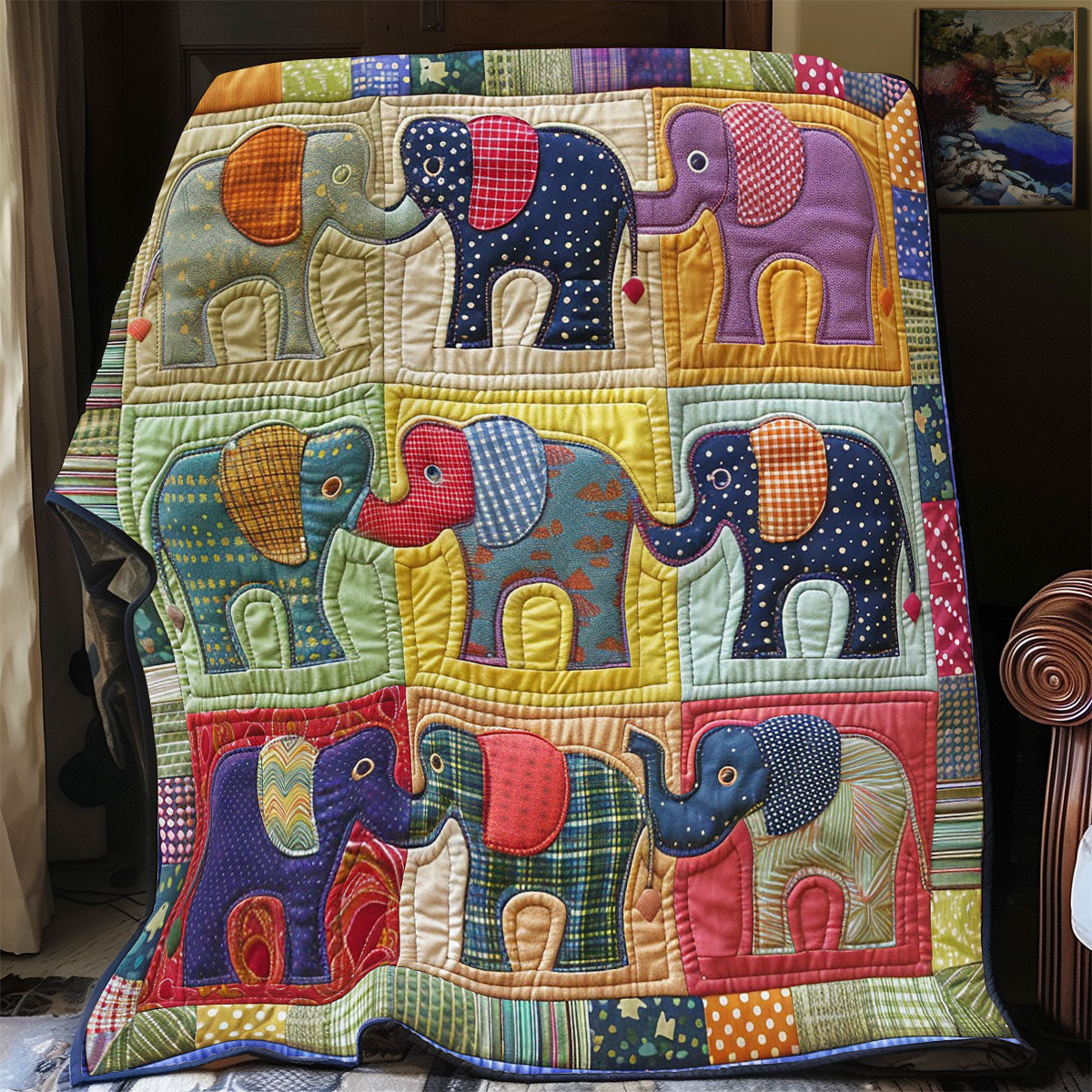 Elephant Harmony CP0512144CL Quilt