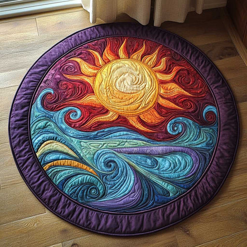 Sunburst Wave WN1903120CL Quilted Round Mat