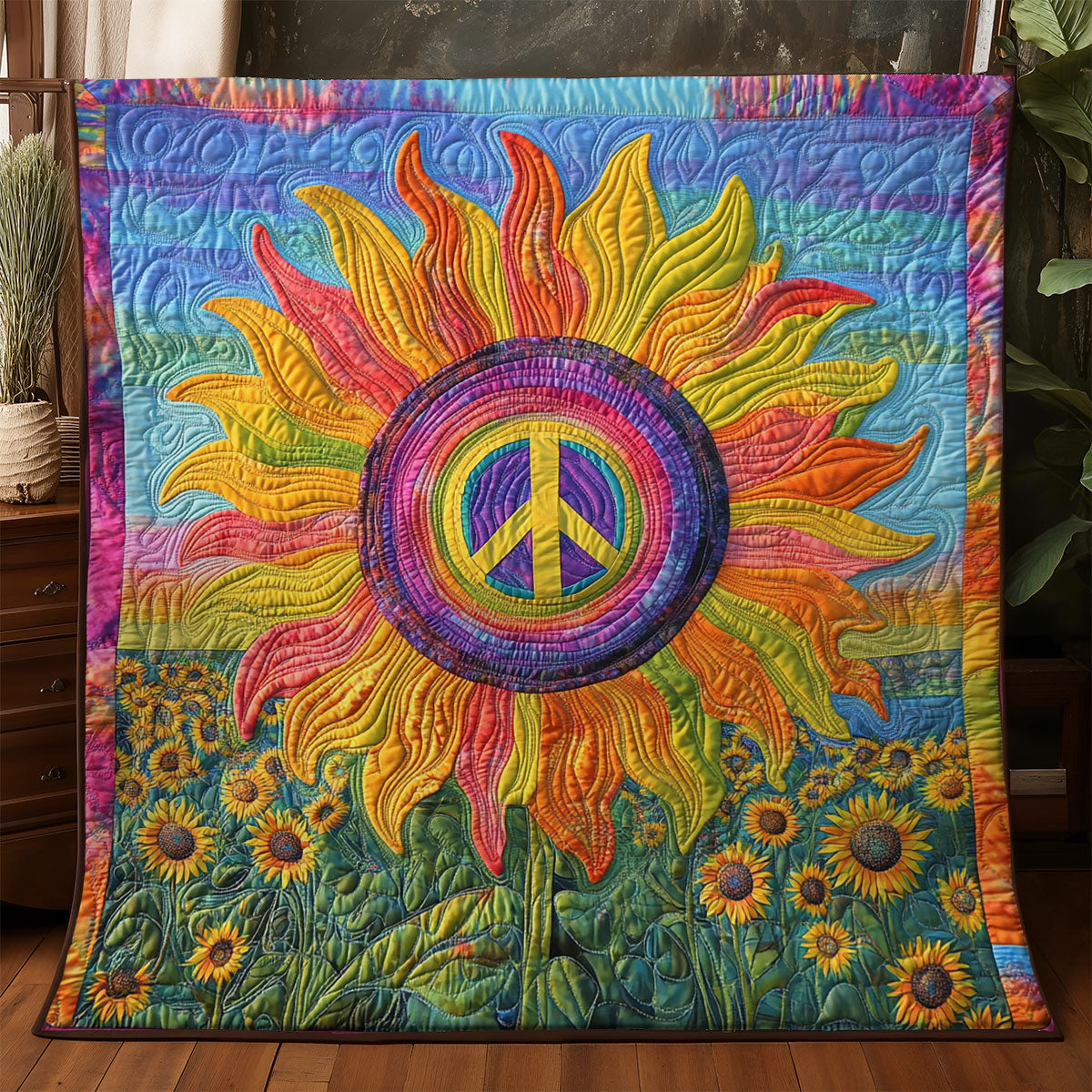 Symbol Peace Sunflower WX0406051CL Quilt