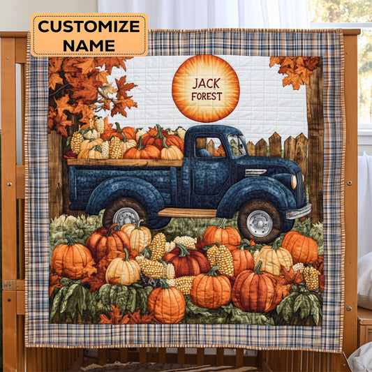 Truckload Of Harvest WJ2907019CL Personalized Baby Quilt