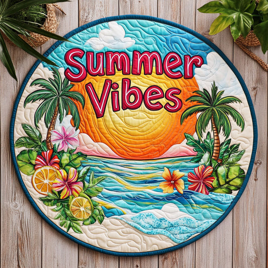 Summer Vibe WJ0104026CL Quilted Round Mat