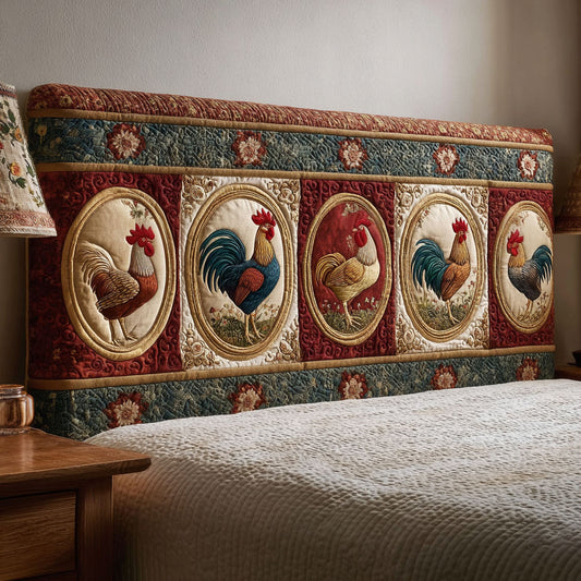 Rustic Cockerels CP2212026CL Quilted Headboard Slipcover