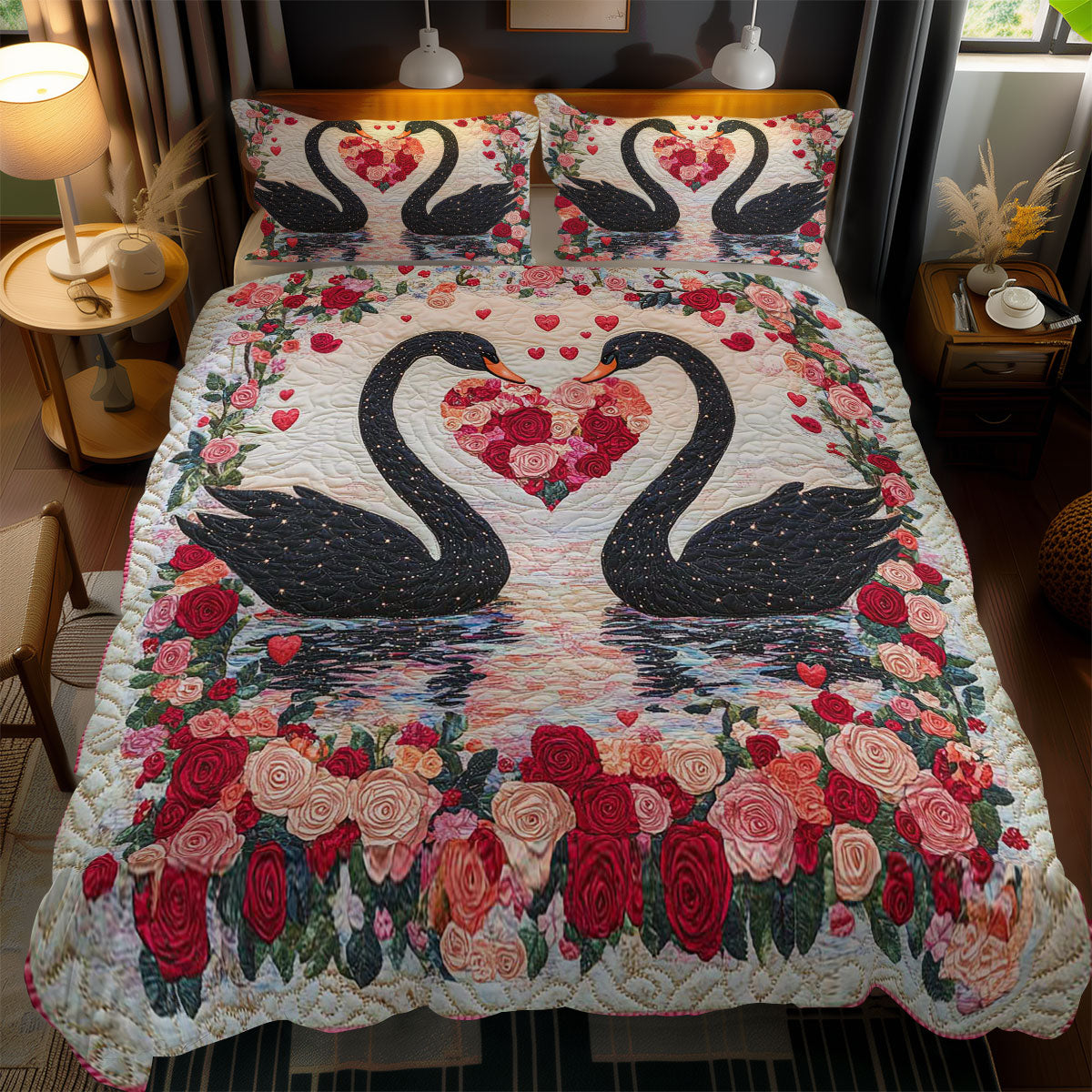 Eternal Love Black Swans WN0201056CL Duvet Cover Set