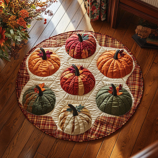 Pumpkin Hexagon WY1908004CL Quilted Round Mat