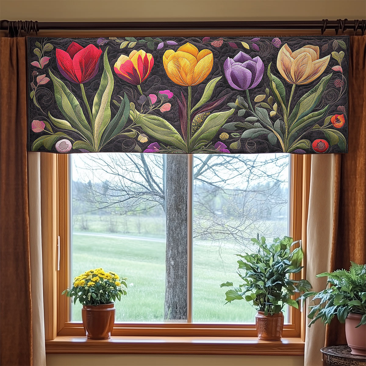 Tulip Blushfield WN1706071CL Quilted Valance