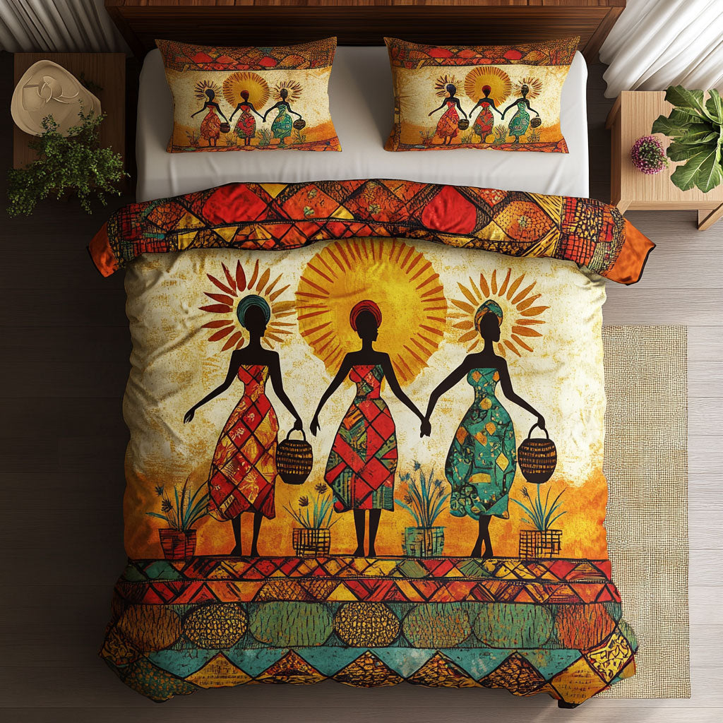 Jungle Sun African Woman WN2111011CL Duvet Cover Set
