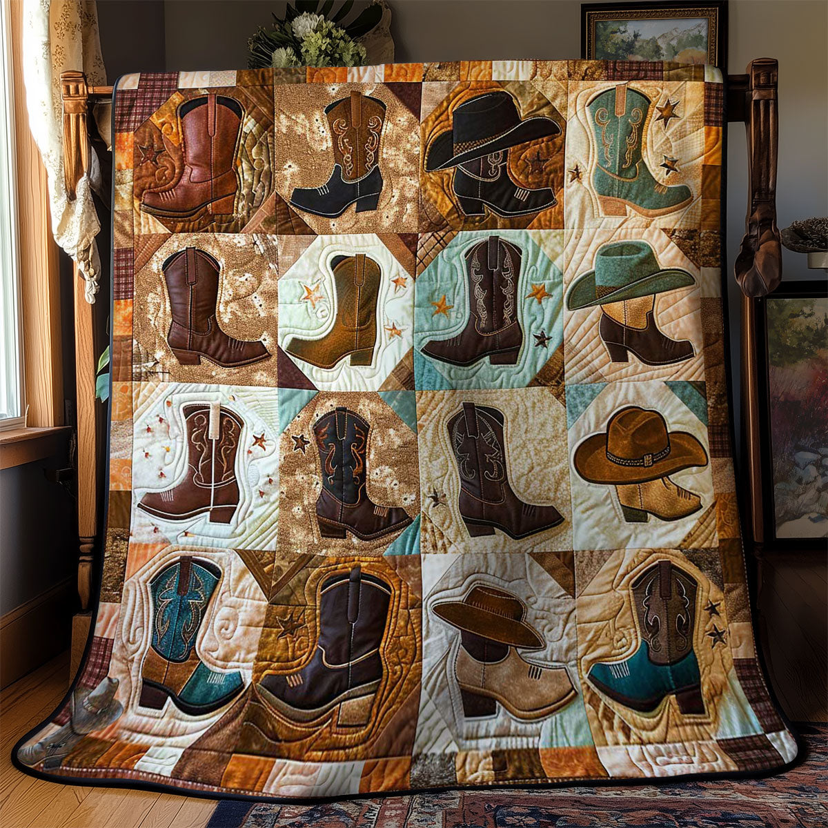 Vintage Boot And Hat WN3110028CL Quilt