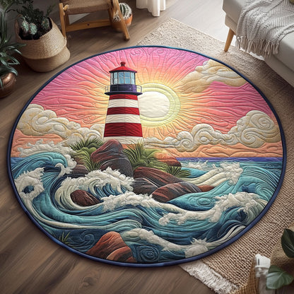 Coastal Lighthouse WJ2104031CL Quilted Round Mat