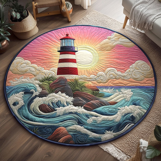 Coastal Lighthouse WJ2104031CL Quilted Round Mat
