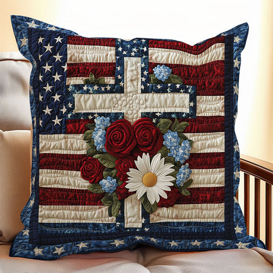 Faith and Freedom Cross WX1306066CL Quilt Pillow Case