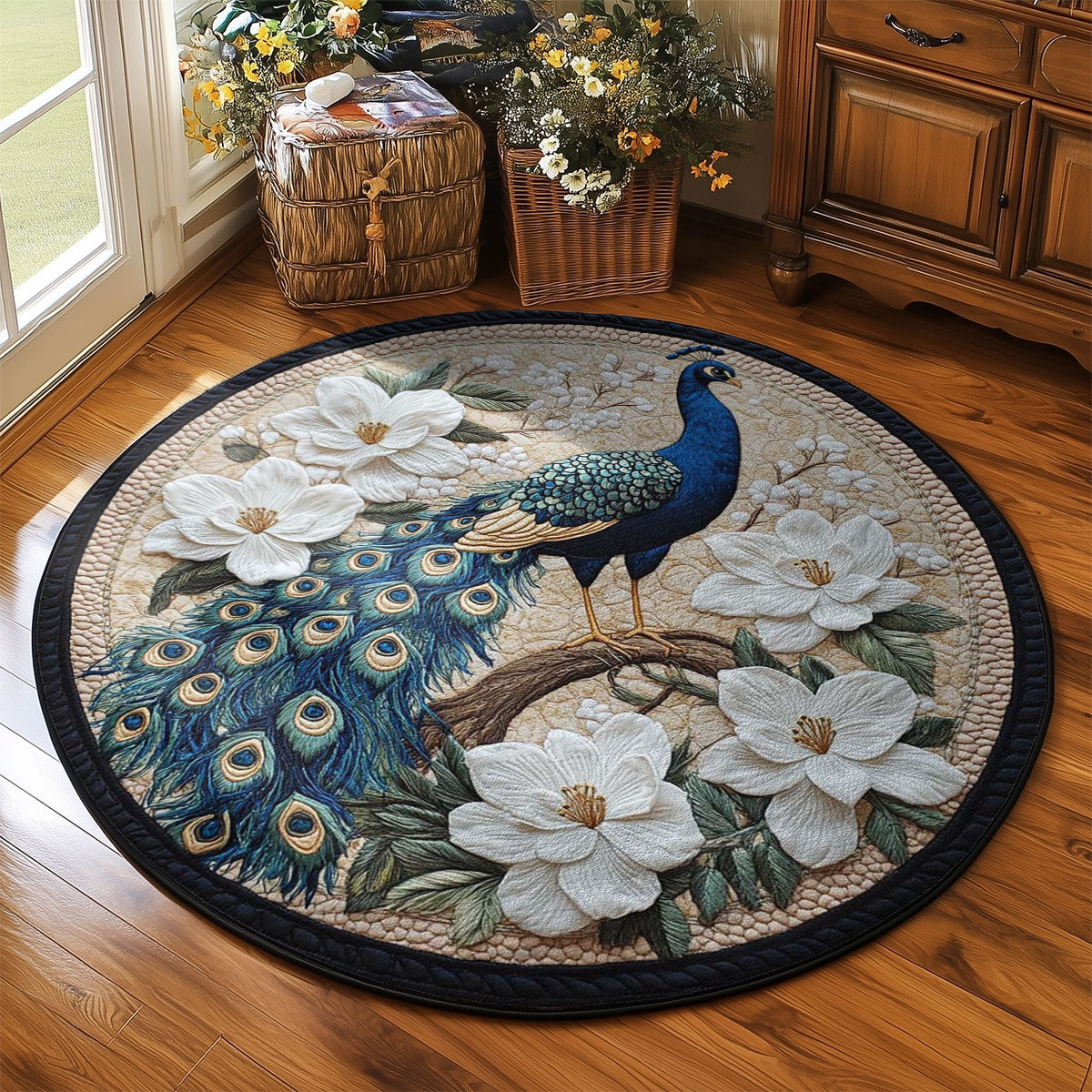 Peacock Blossom WN2203069CL Quilted Round Mat