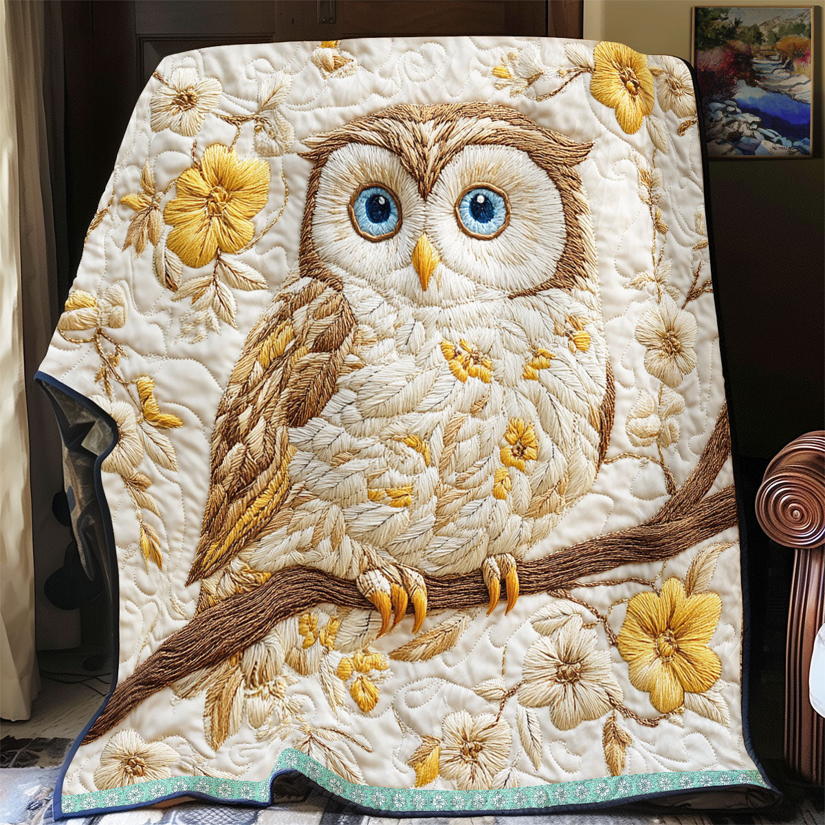 Floral Owl  WX2112019CL Quilt