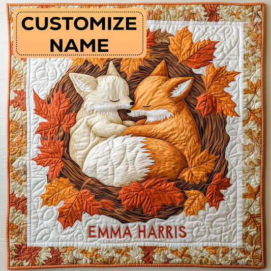 Autumn Red Fox CW3107003CL Personalized Baby Quilt