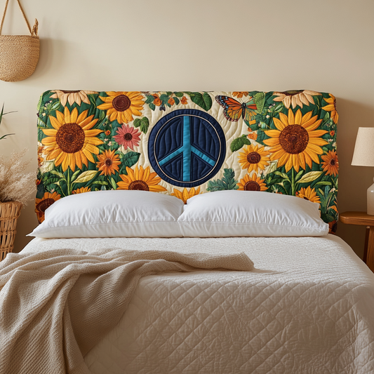 Blue Peace Blossom XR2312013CL Quilted Headboard Slipcover