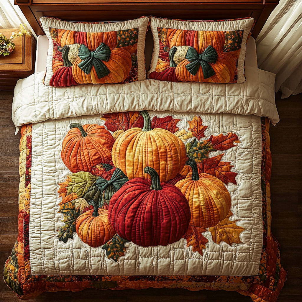 Autumn Leaves And Pumpkin WY1508009CL Duvet Cover Set