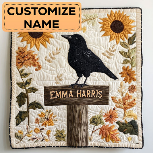 Fall Raven CW3007028CL Personalized Baby Quilt