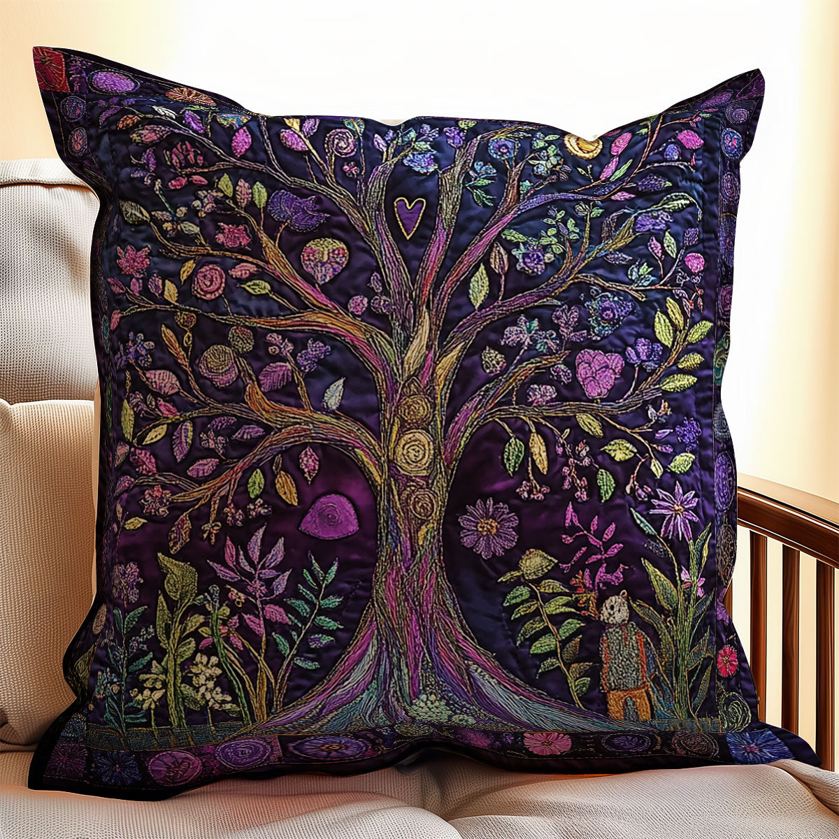 Purple Tree Of Life WX2201136CL Quilt Pillow Case