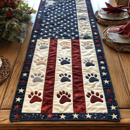 Freedom Paw WN1707014CL Quilted Table Runner