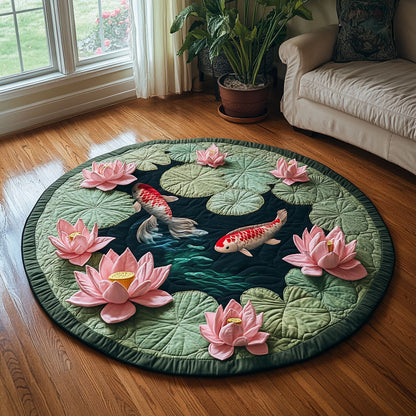 Koi Lotus CP0412120CL Quilted Round Mat