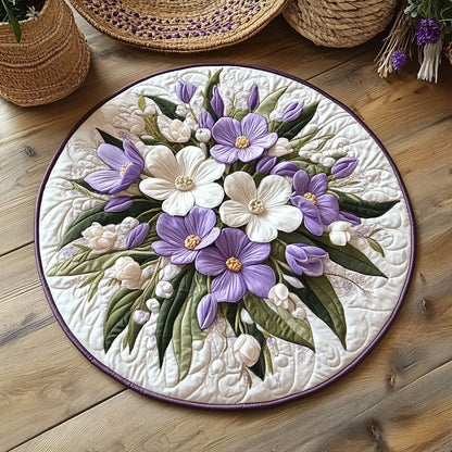 Elegant Flower WY2204013CL Quilted Round Mat