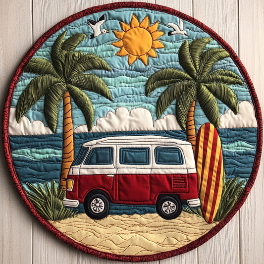 Wonderful Trip CW0207049CL Quilted Round Mat