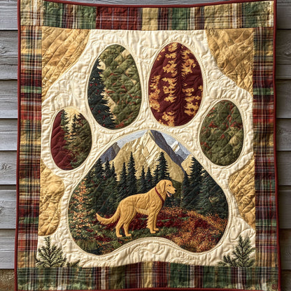 Autumn Heart Golden Retriever Paw WN0611001CL Quilt