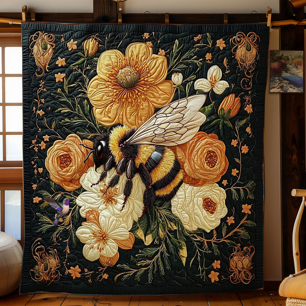 Bee In Garden WY2312006CL Quilt