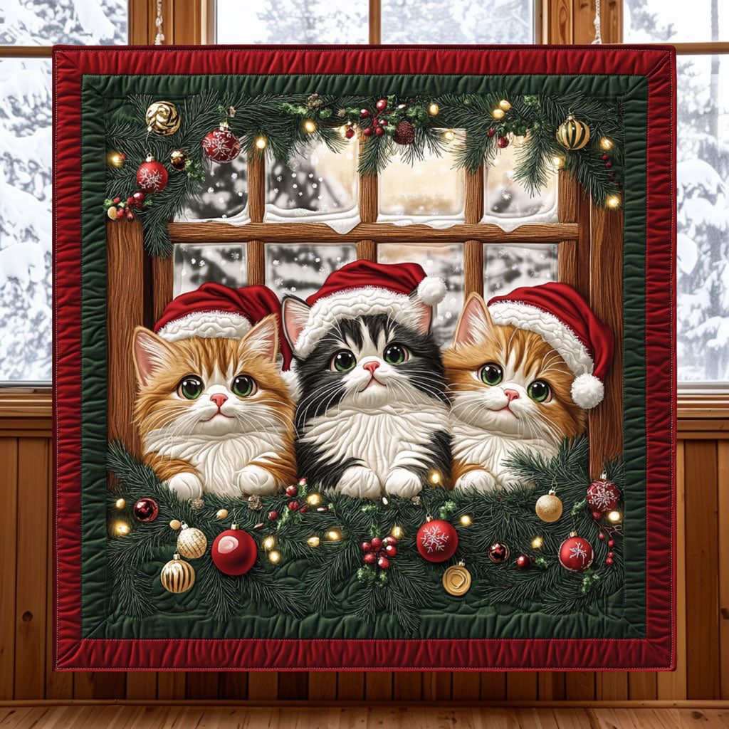 Christmas Window Cats KL1411005CL Quilt