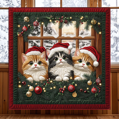 Christmas Window Cats KL1411005CL Quilt