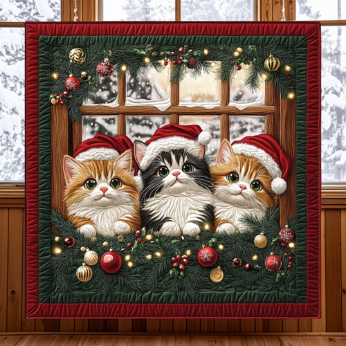Christmas Window Cats KL1411005CL Quilt