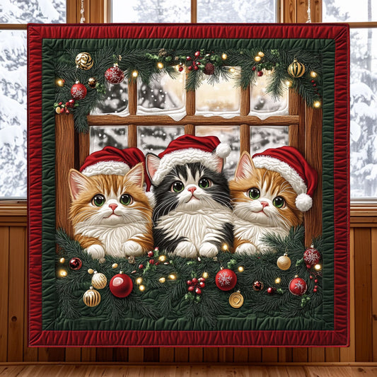 Christmas Window Cats KL1411005CL Quilt