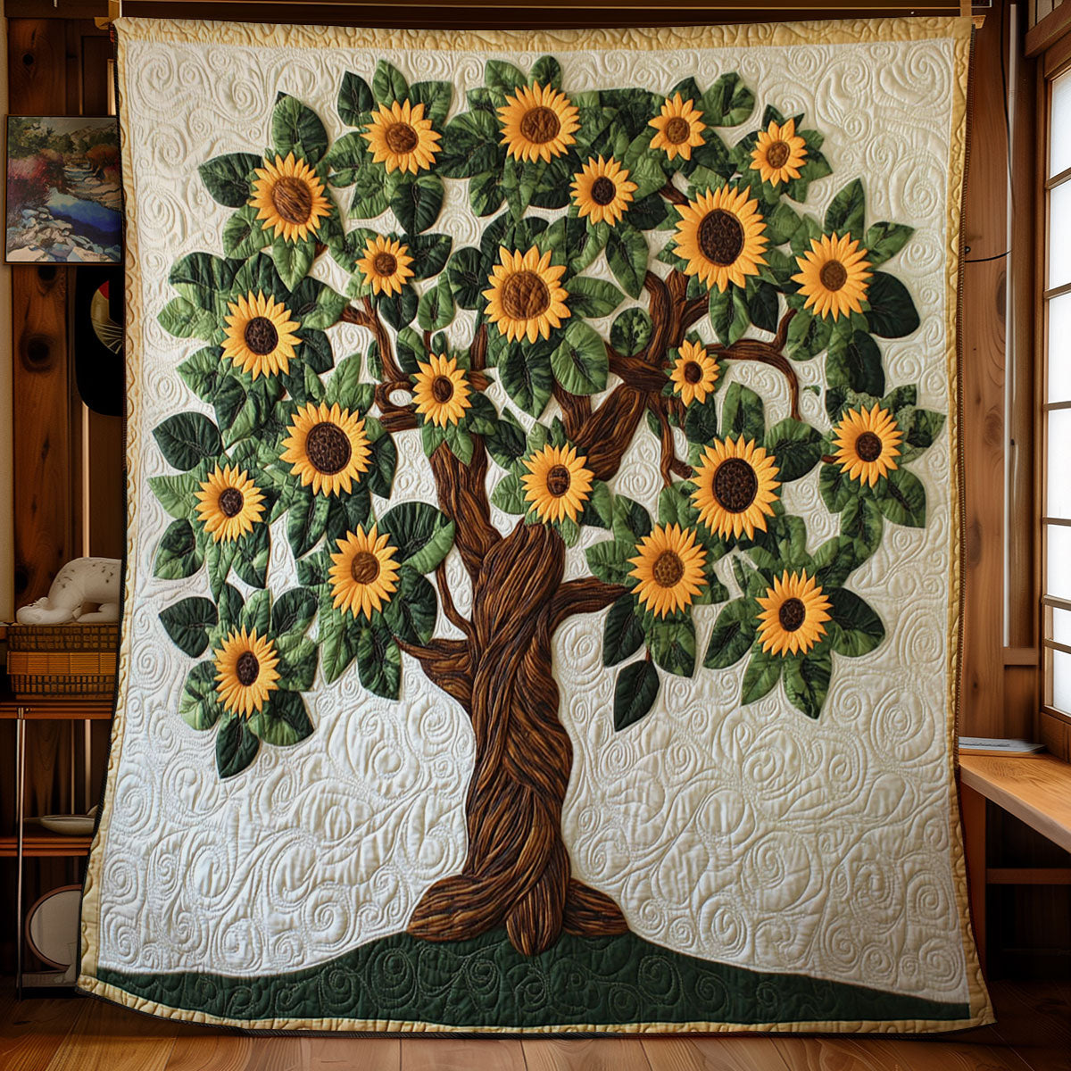 Sunflower In Tree WY2101080CL Quilt