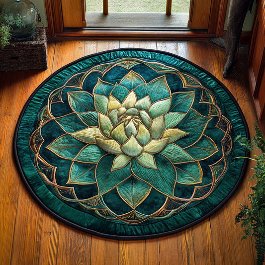 Teal Lotus CP0912071CL Quilted Round Mat