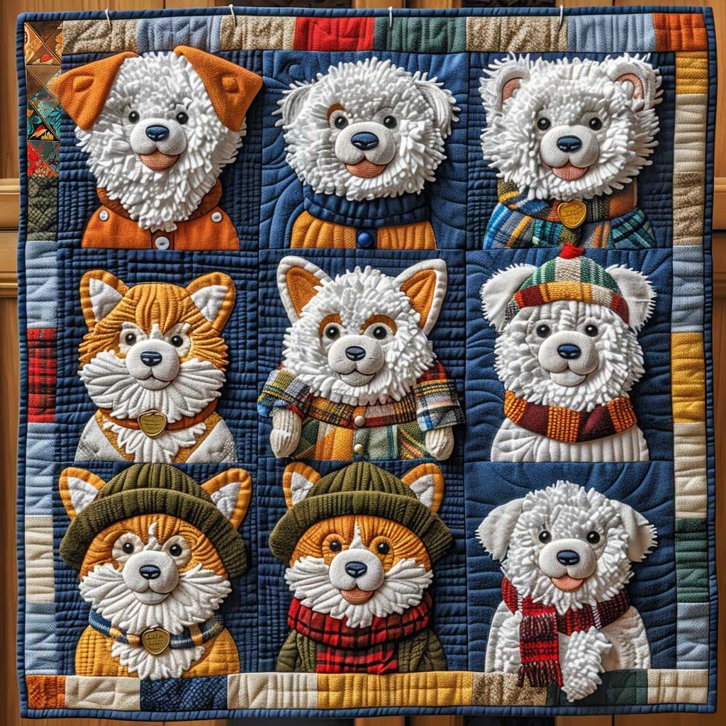 Winter Bichon Patchwork WP2210031CL Quilt