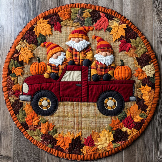 Autumn Road Trip WY0108081CL Quilted Round Mat